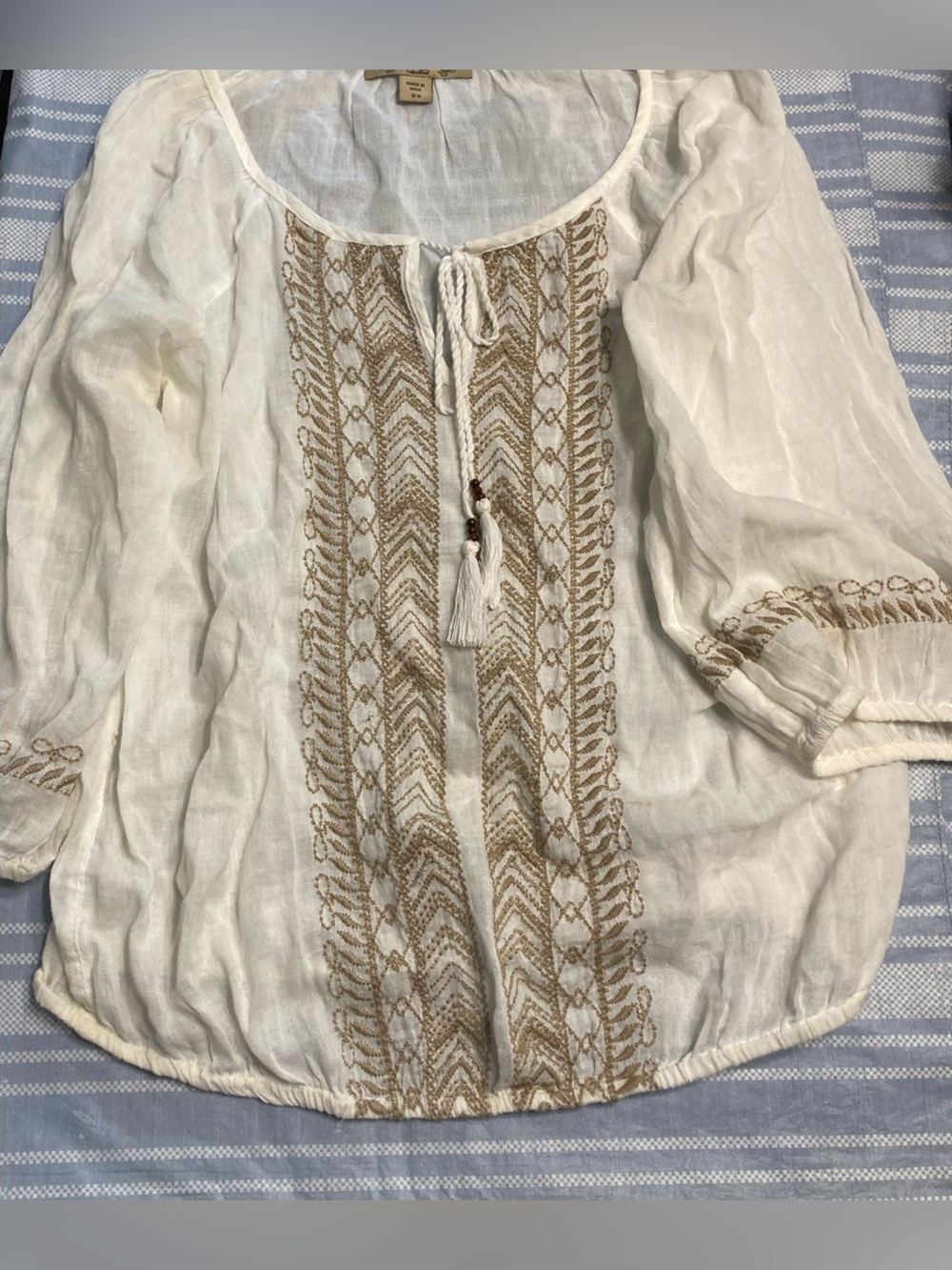 Nine West Truly Vintage America Collection peasant top.